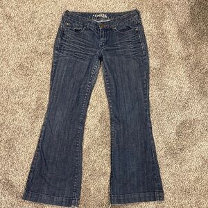 Express Women's Flare Jeans in Dark Blue